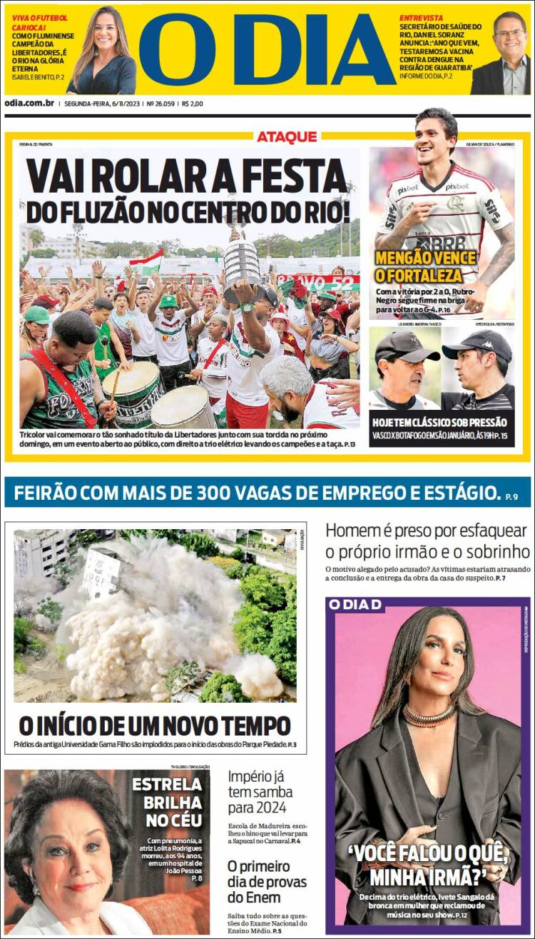 Portada de O Dia (Brasil)