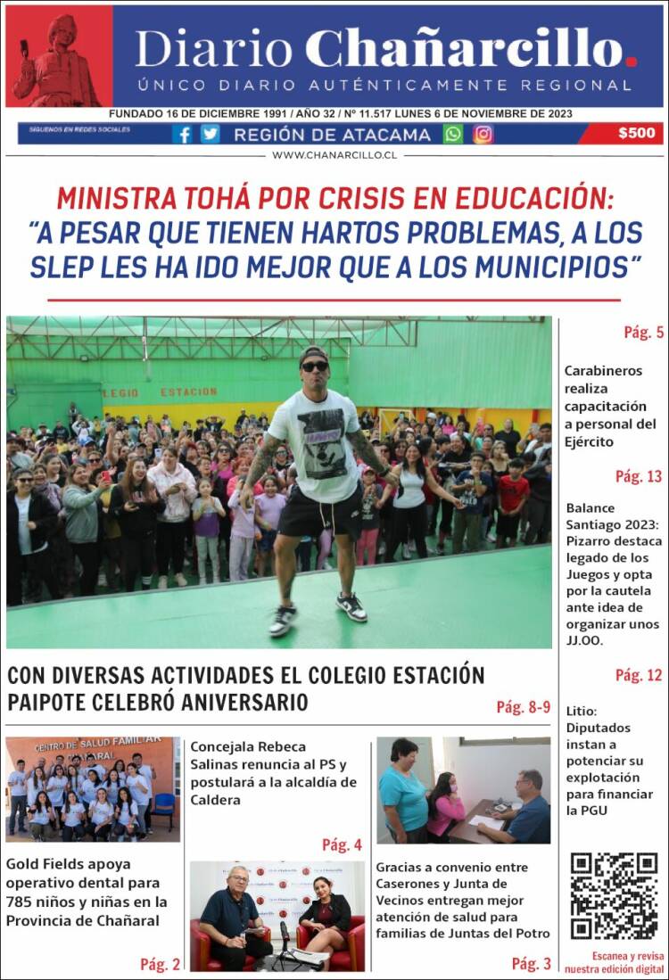 Portada de Diario Chañarcillo (Chile)
