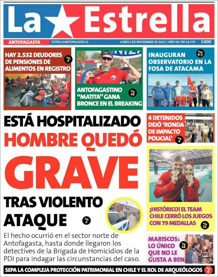 Portada de La Estrella del Norte (Chile)