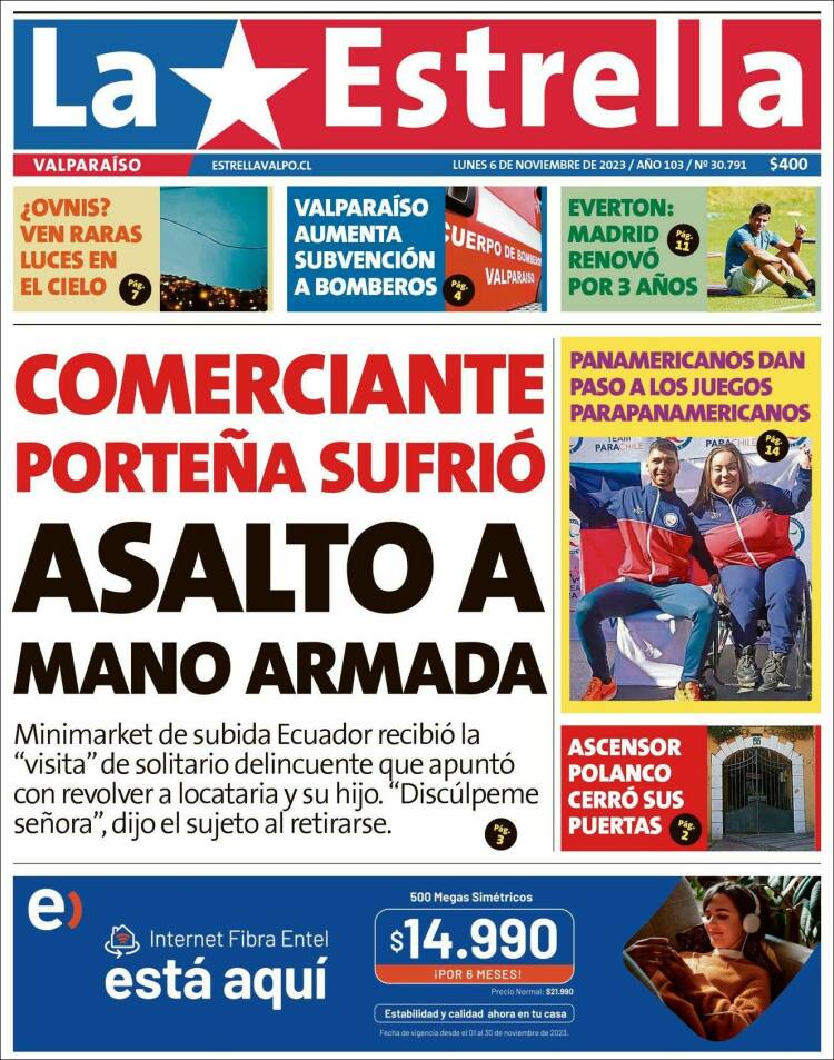 Portada de Estrella de Valparaiso (Chile)