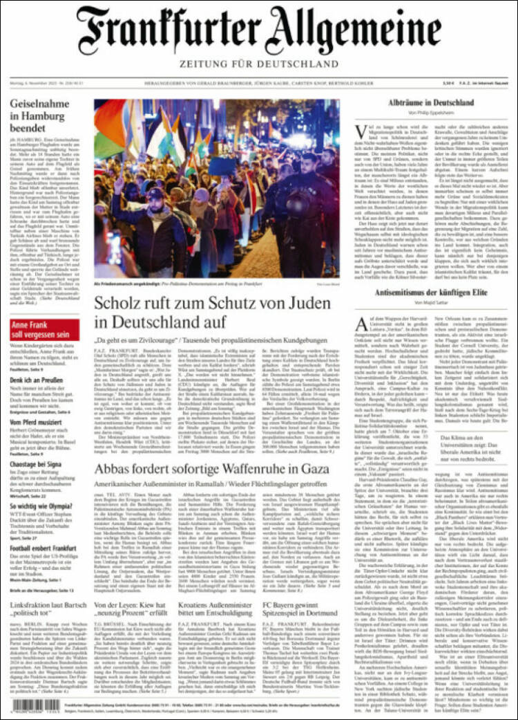 Portada de Frankfurter Allgemeine (Alemania)