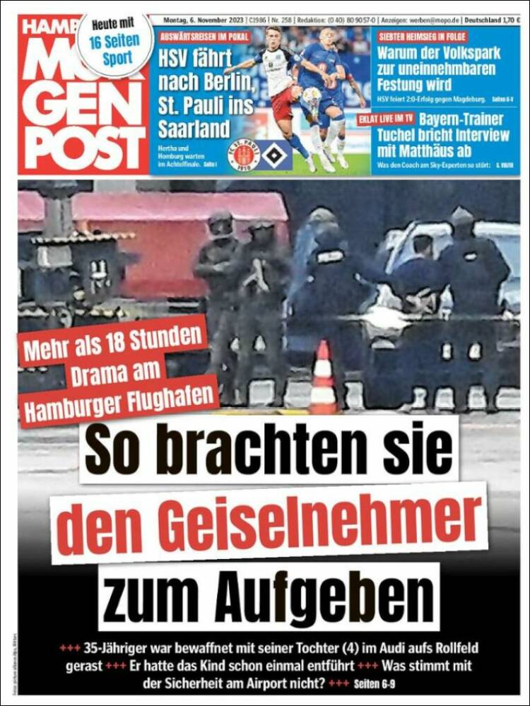 Portada de Hamburger Morgenpost  (Alemania)
