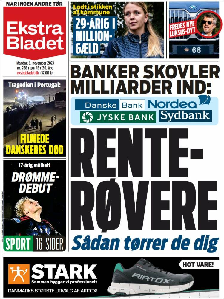 Portada de Ekstra Bladet (Dinamarca)