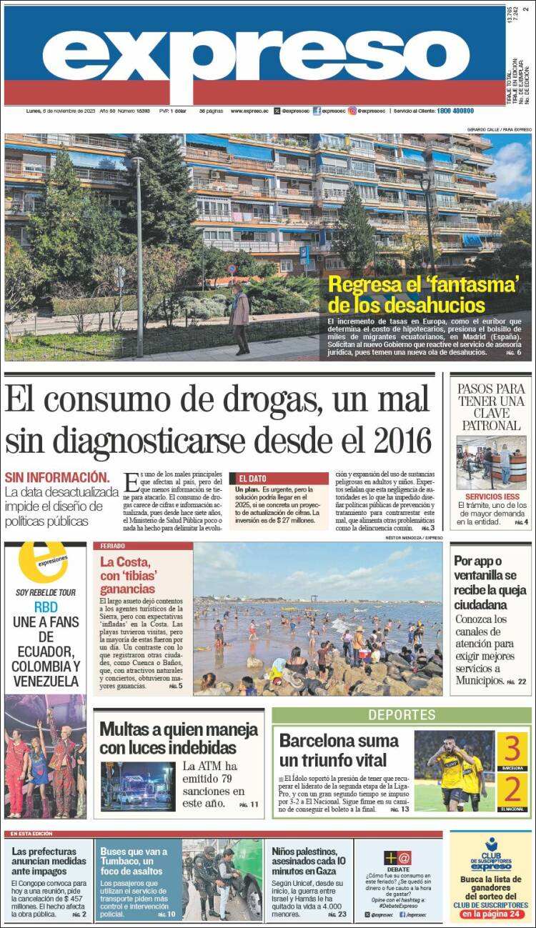 Portada de Expreso (Ecuador)