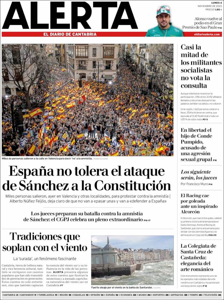 Portada de Alerta - El Diario de Cantabria (Espa&ntilde;a)