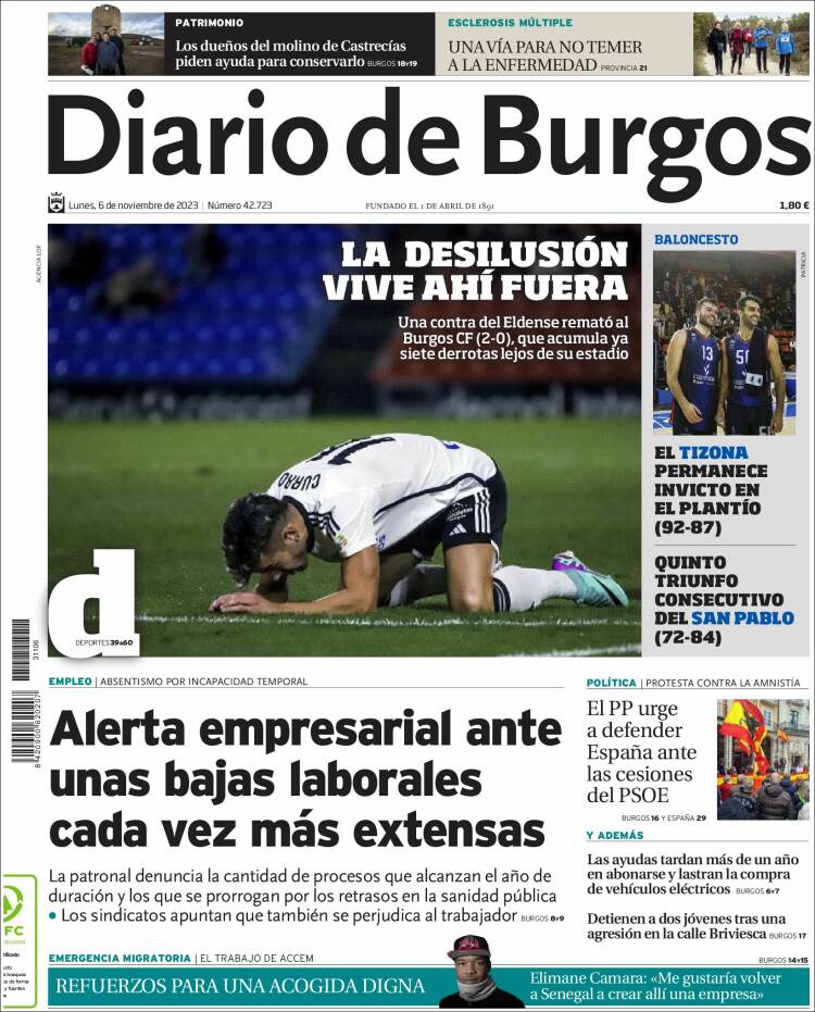 Portada de Diario de Burgos (Espa&ntilde;a)