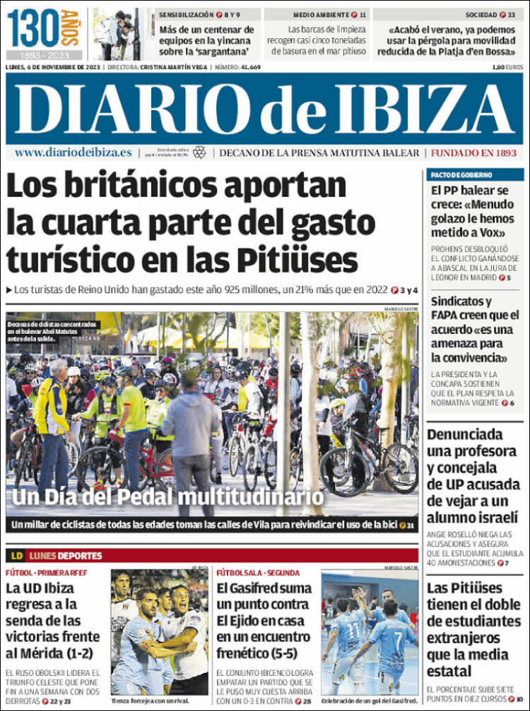 Portada de Diario de Ibiza (Espa&ntilde;a)