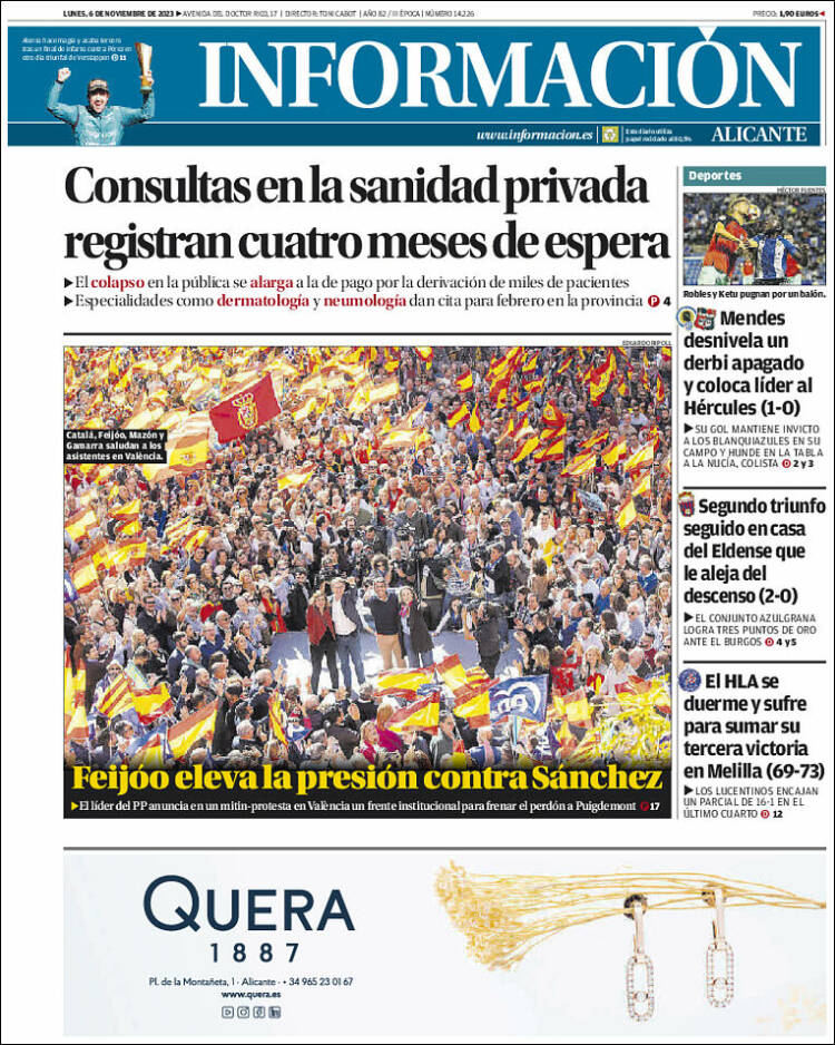 Portada de Diario Información (Espa&ntilde;a)