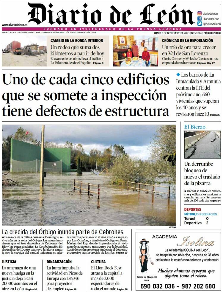 Portada de Diario de León (Espa&ntilde;a)