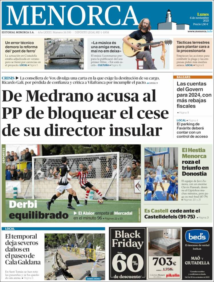 Portada de Menorca - Diario Insular (Espa&ntilde;a)