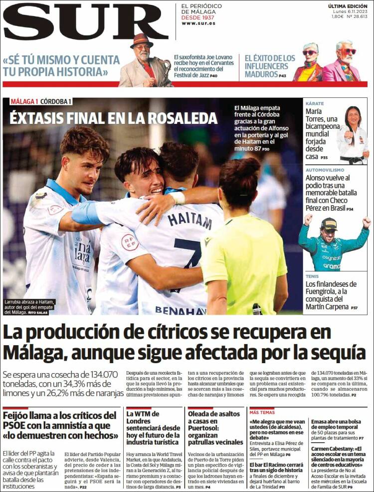 Portada de Diario el Sur (Espa&ntilde;a)