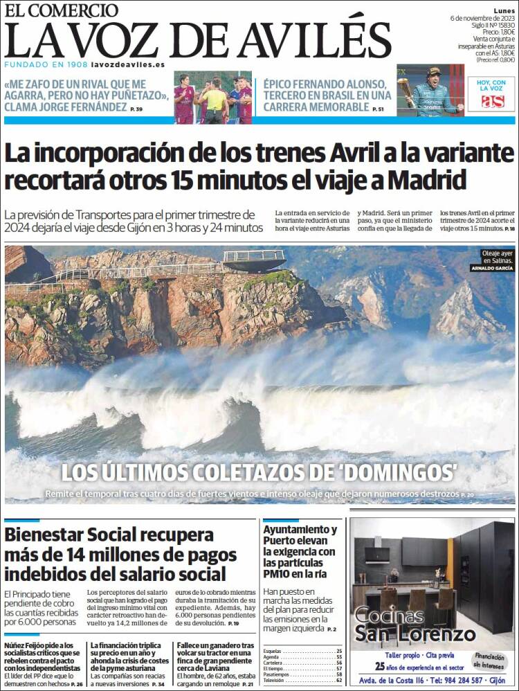 Portada de El Comercio - Avilés (Espa&ntilde;a)