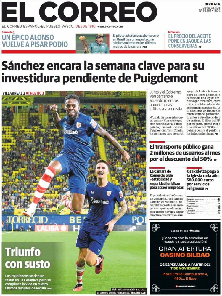 Portada de El Correo (Espa&ntilde;a)