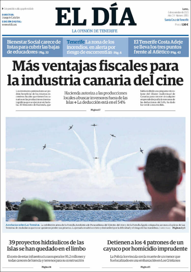 Portada de El Día (Espa&ntilde;a)