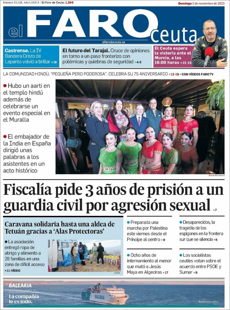 Portada de El Faro de Ceuta (Espa&ntilde;a)