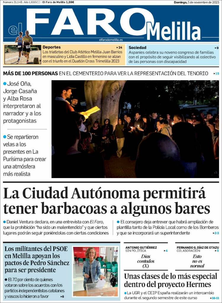 Portada de El Faro de Melilla (Espa&ntilde;a)