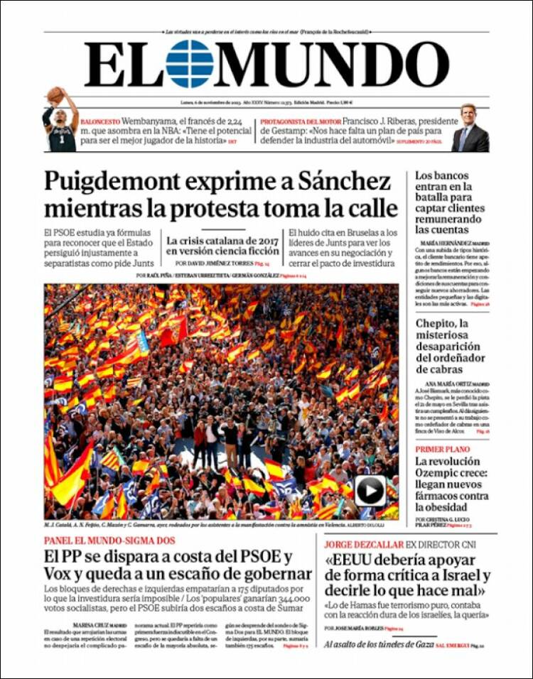 Portada de El Mundo (Espa&ntilde;a)