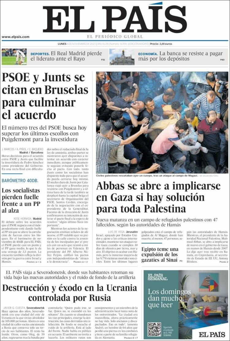 Portada de El País (Espa&ntilde;a)