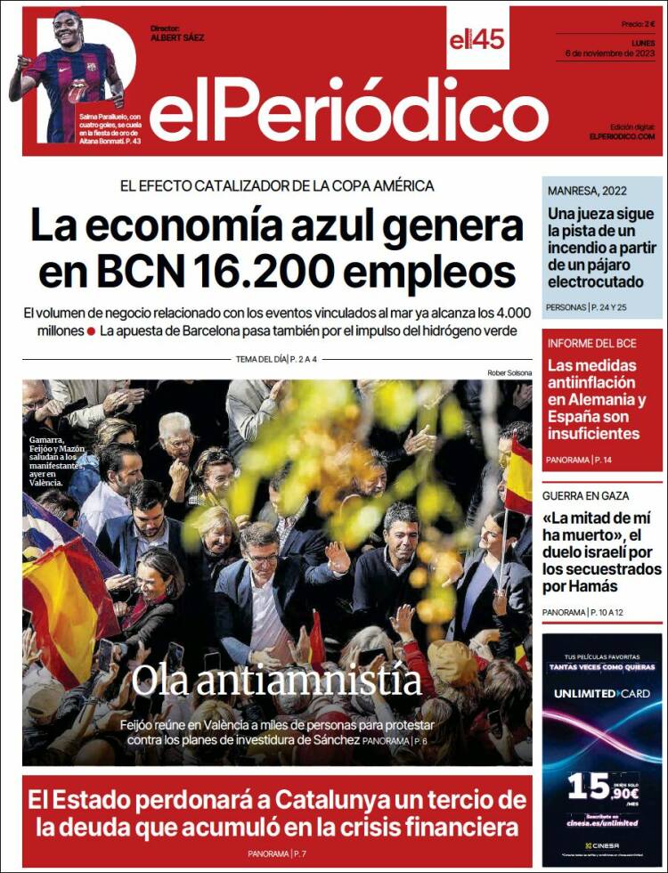 Portada de El Periódico (Espa&ntilde;a)
