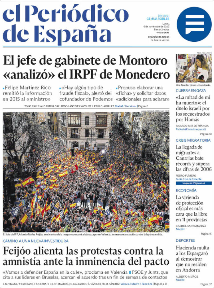 Portada de El Periódico de España (Espa&ntilde;a)