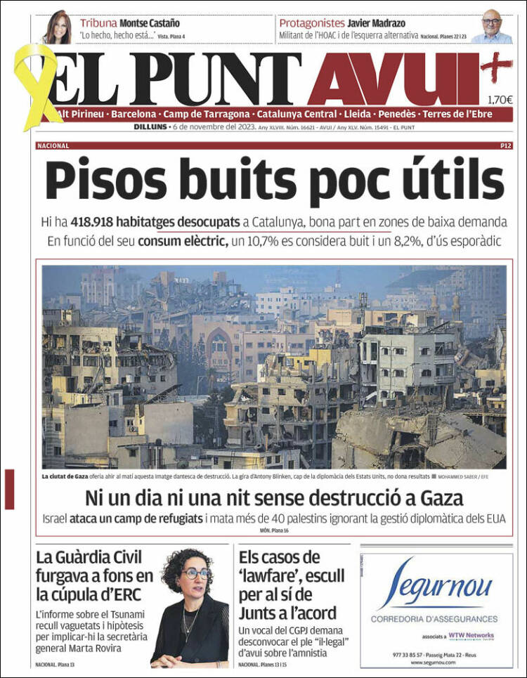 Portada de El Punt Avui (Espa&ntilde;a)
