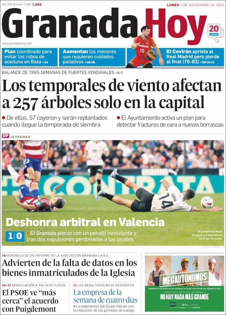 Portada de Granada Hoy (Espa&ntilde;a)