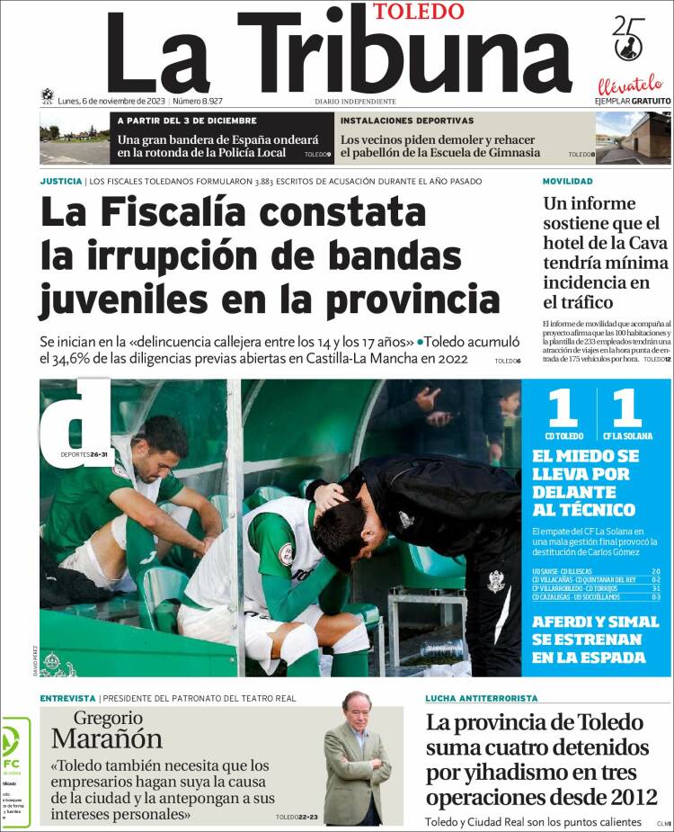 Portada de La Tribuna de Toledo (Espa&ntilde;a)