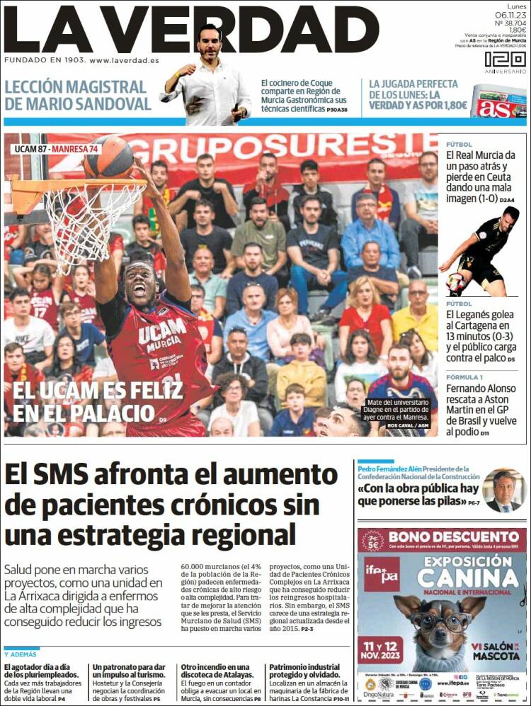 Portada de La Verdad de Murcia (Espa&ntilde;a)