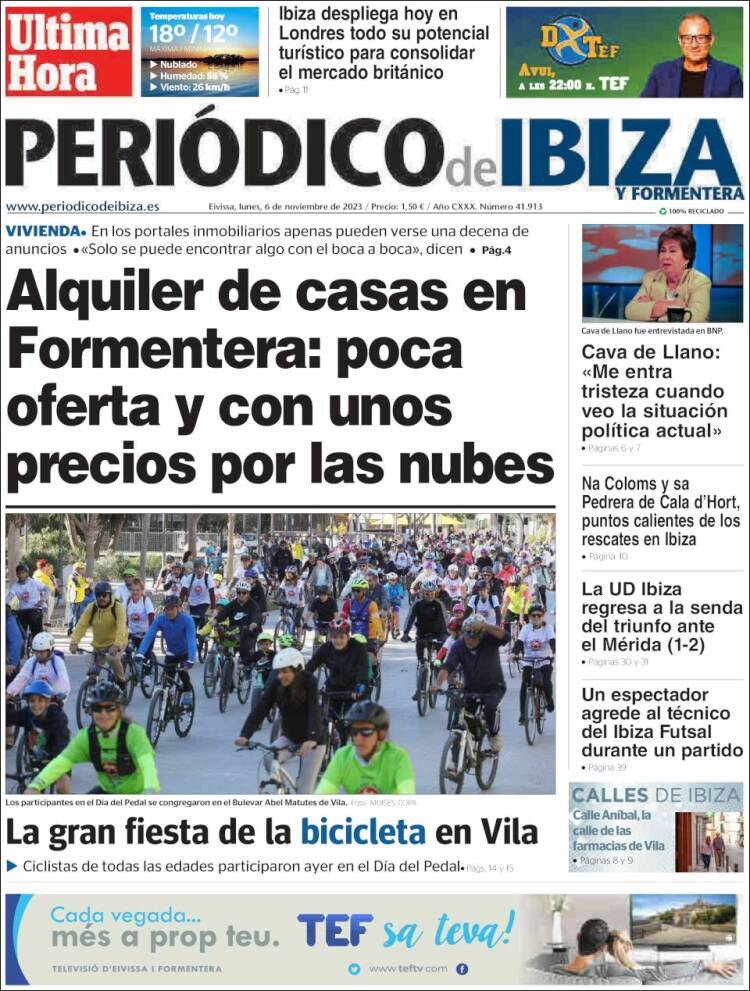 Portada de Periódico de Ibiza (Espa&ntilde;a)
