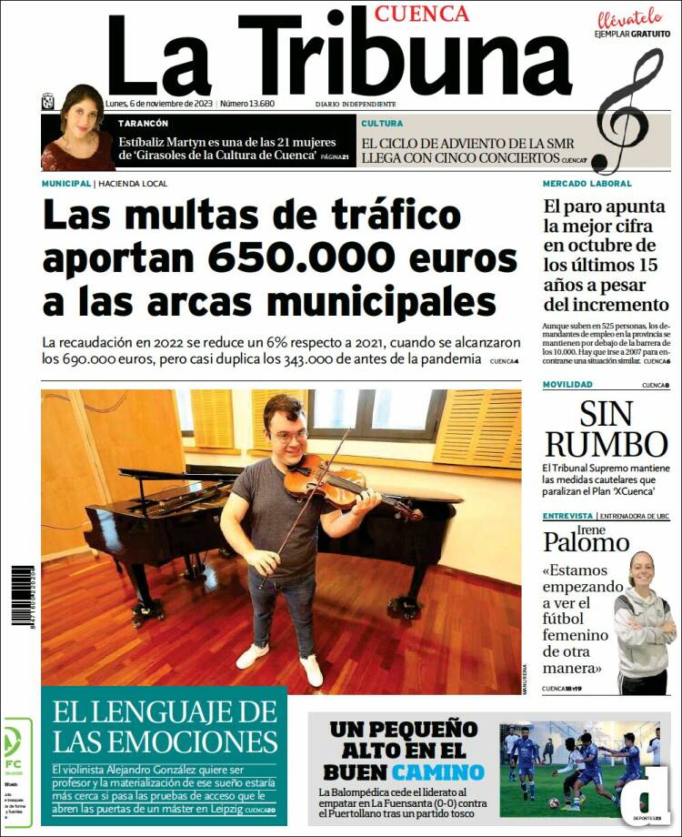 Portada de La Tribuna de Cuenca (Espa&ntilde;a)