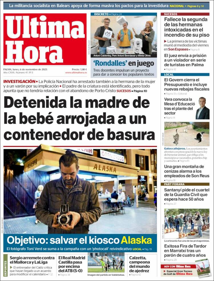 Portada de Última Hora (Espa&ntilde;a)
