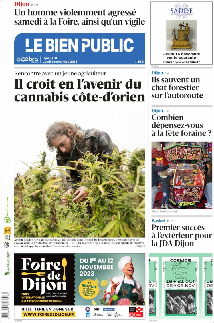 Portada de Le Bien Public (Francia)