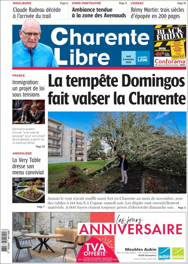 Portada de Charente Libre (Francia)