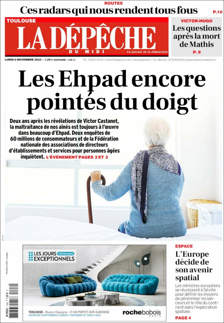 Portada de La Dépêche du Midi (Francia)