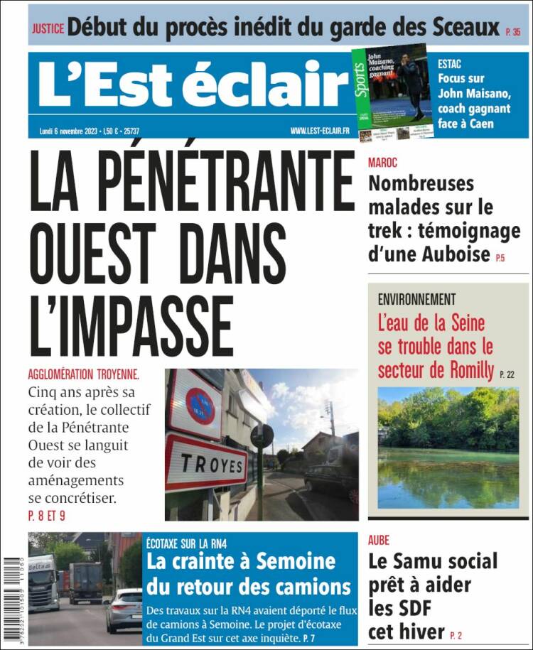 Portada de L'Est Eclair (Francia)