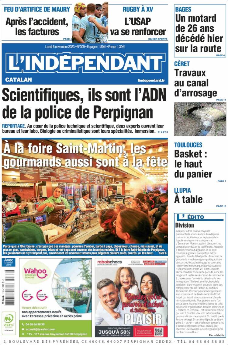 Portada de Le Indépendant (Francia)