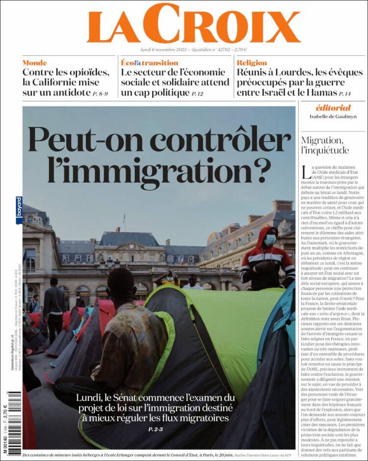 Portada de La Croix (Francia)
