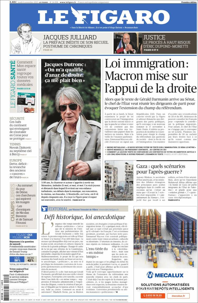 Portada de Le Figaro (Francia)
