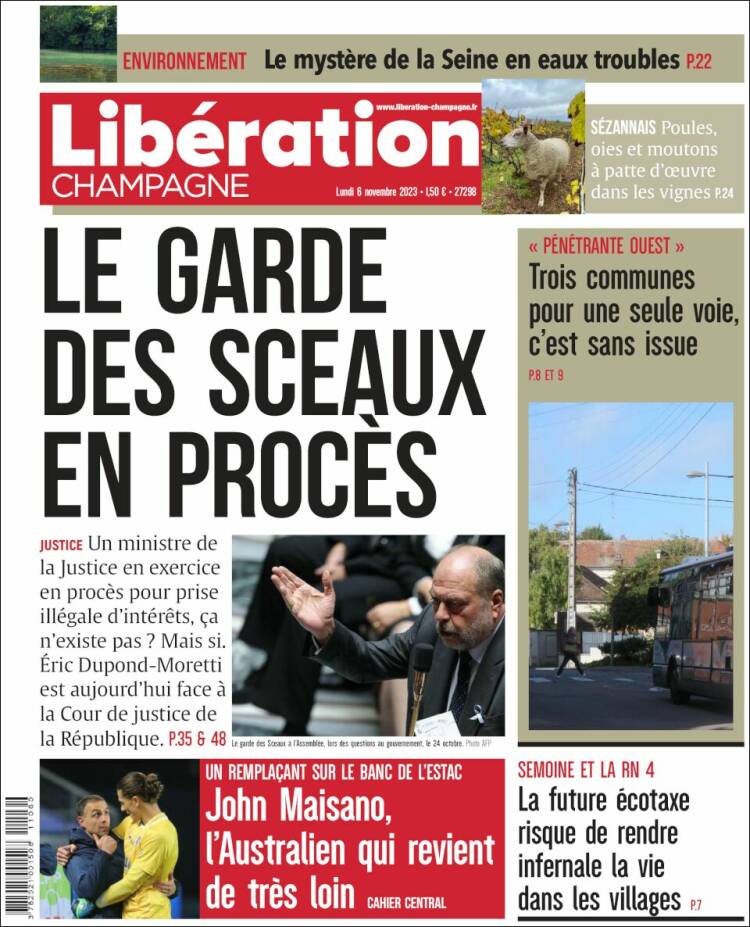 Portada de Libération Champagne (Francia)