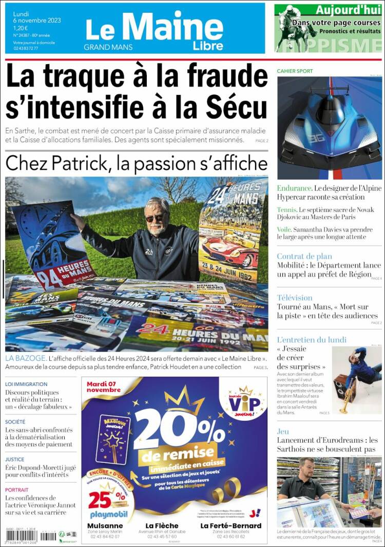 Portada de Le Maine Libre (Francia)