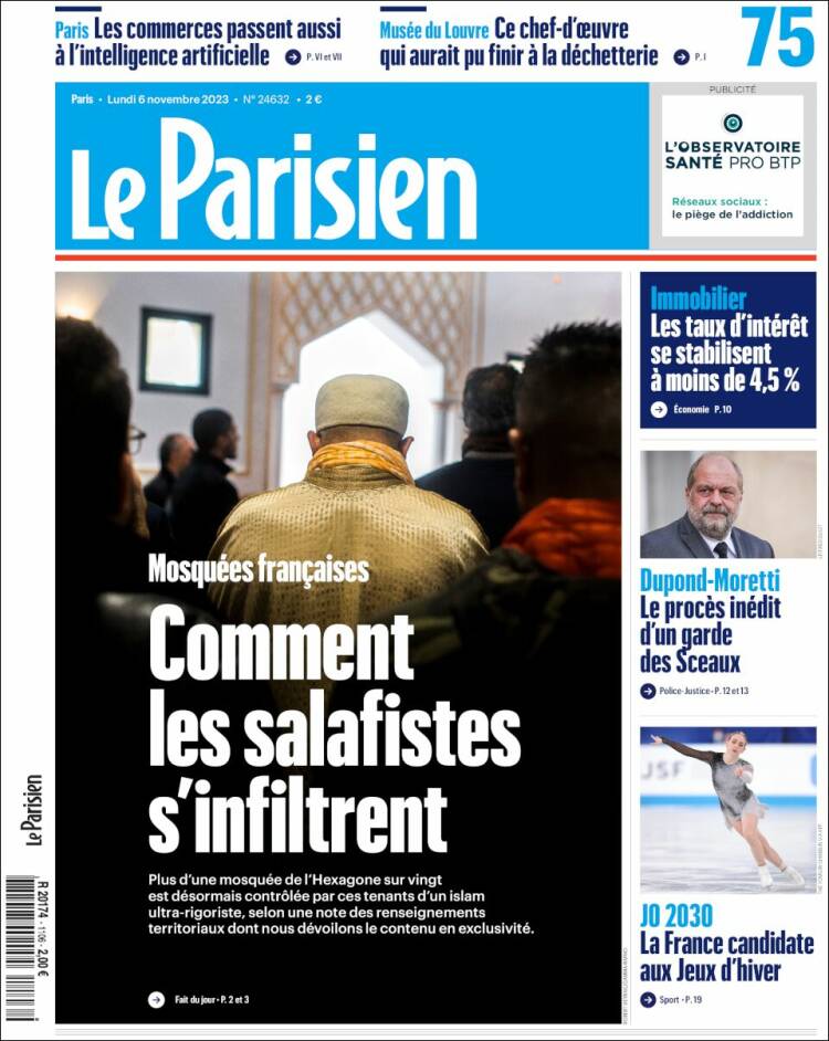Portada de Le Parisien (Francia)