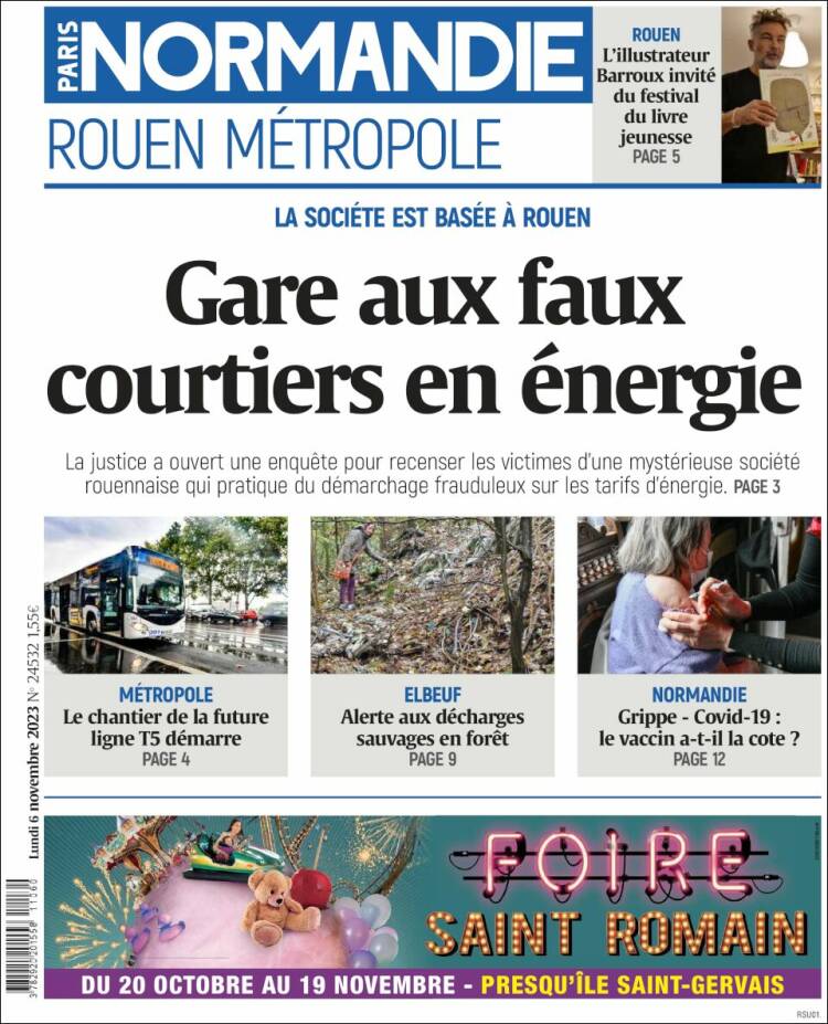 Portada de Paris Normandie (Francia)