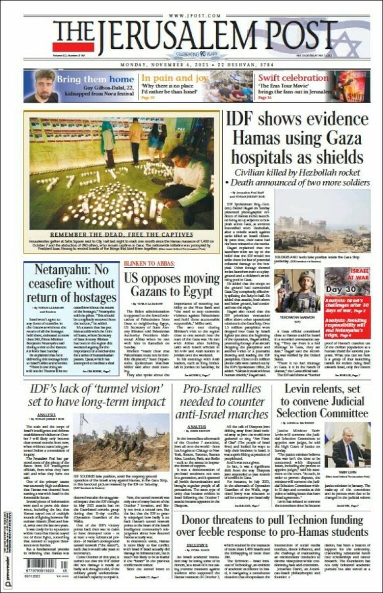 Portada de The Jerusalem Post (Israel)