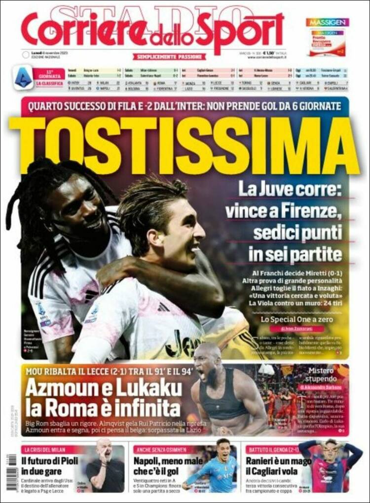 Portada de Corriere dello Sport (Italia)