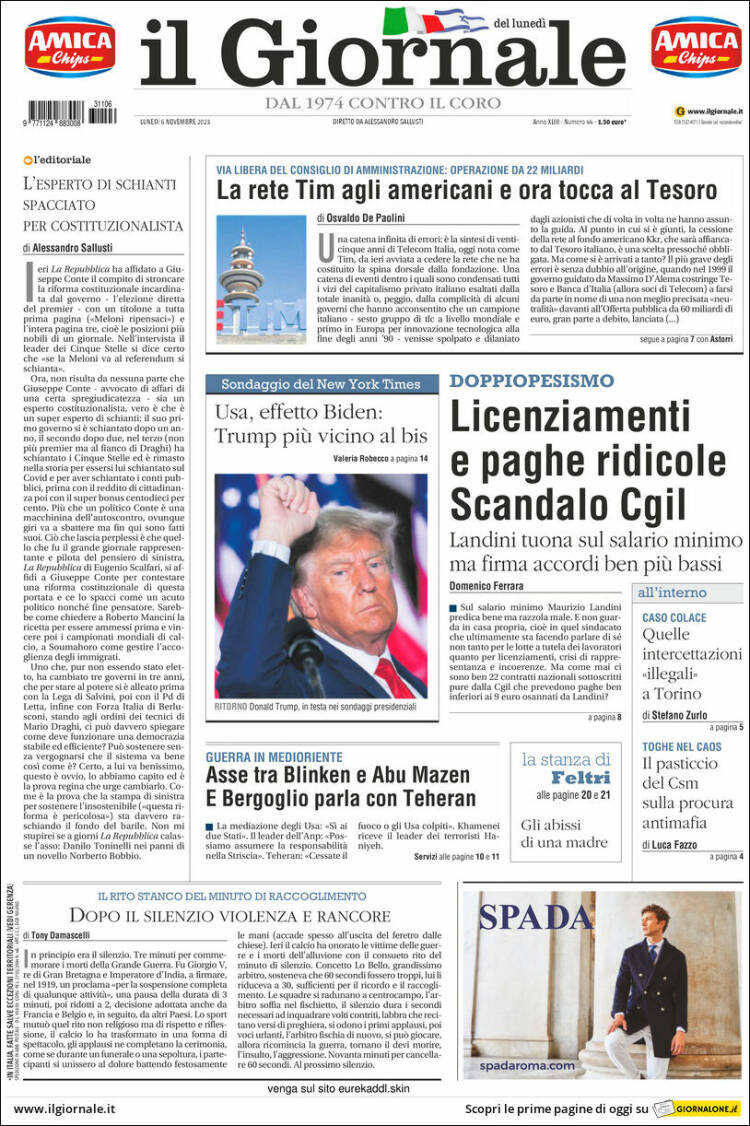 Portada de il Giornale (Italia)