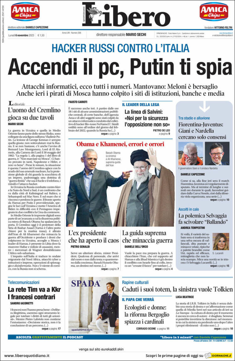 Portada de Libero (Italia)