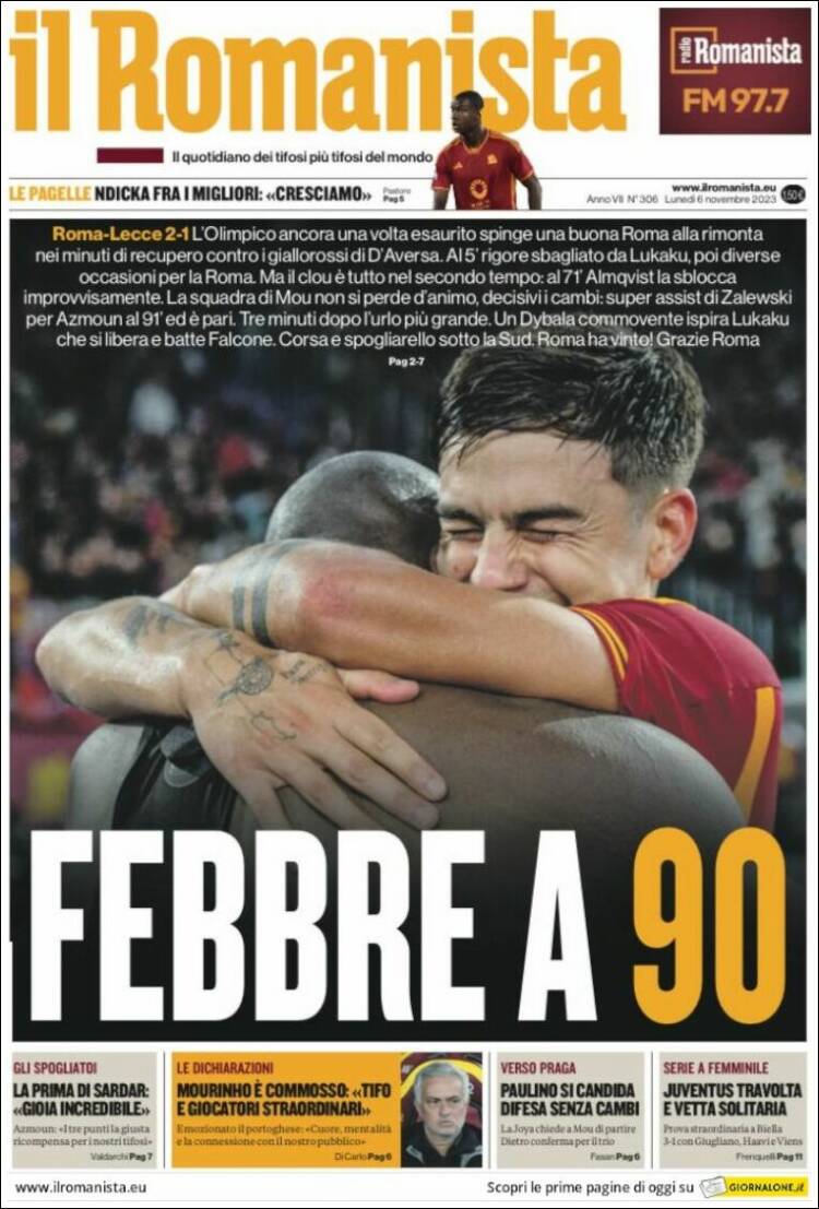 Portada de Romanista (Italia)