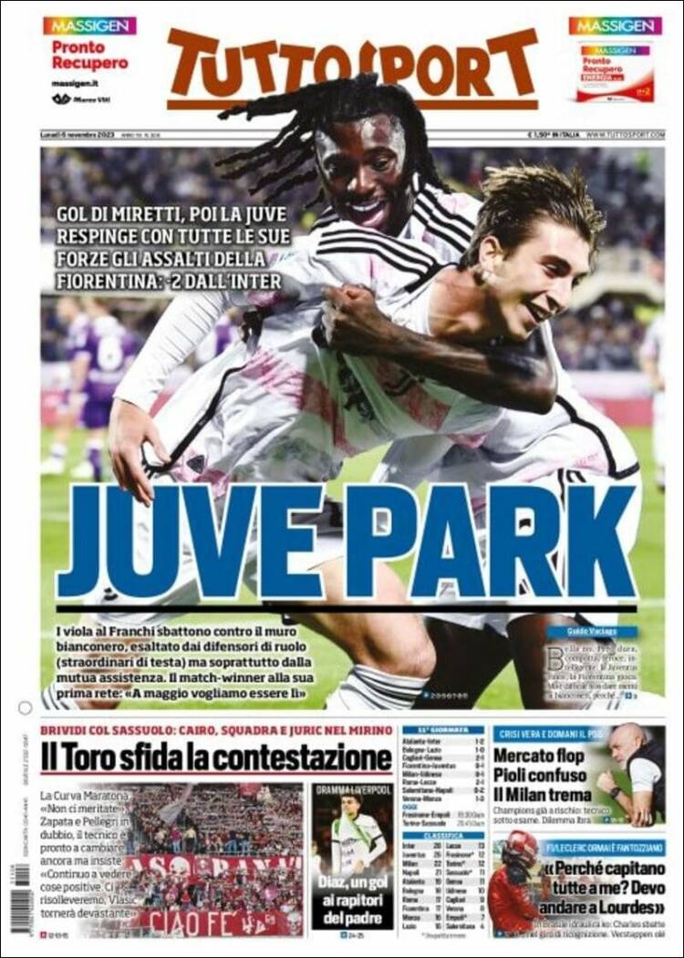 Portada de Tuttosport (Italia)