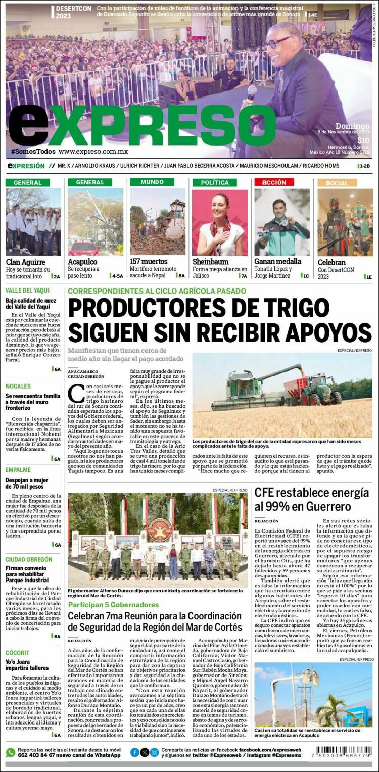 Portada de Expreso (México)