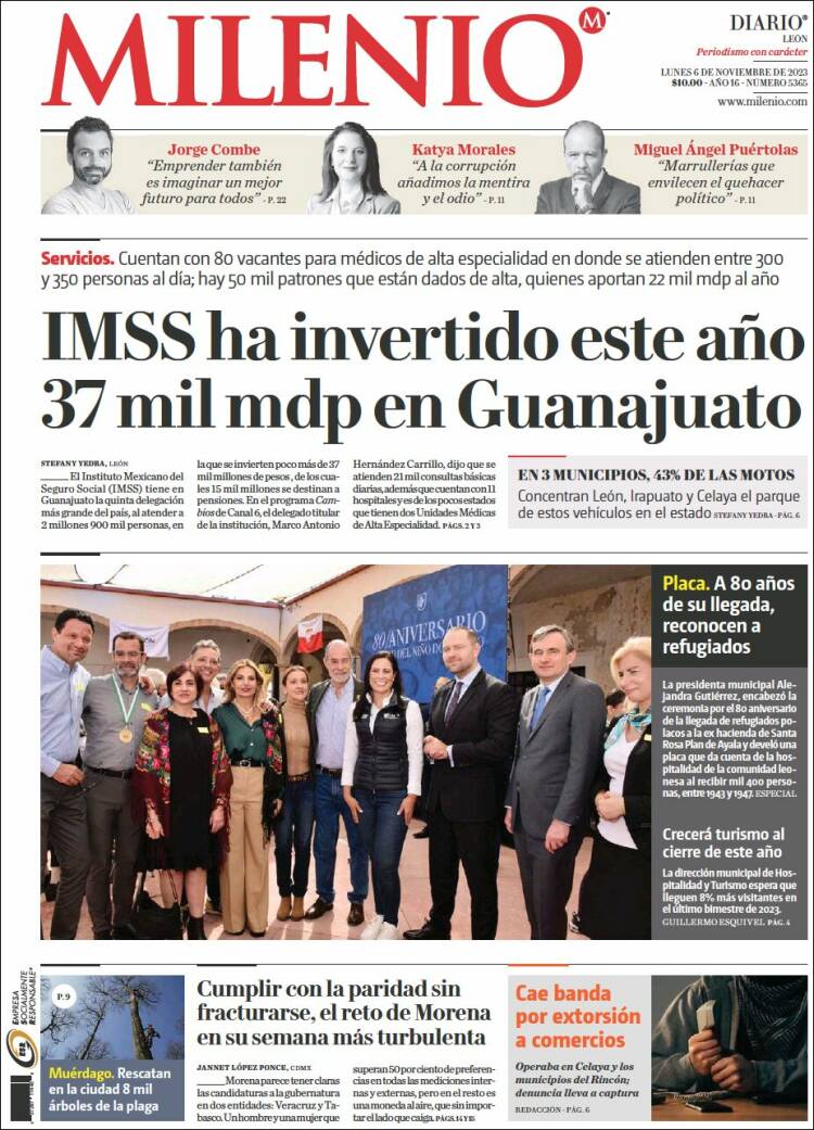 Portada de Milenio de León (México)